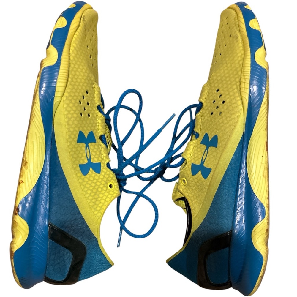 Under Armour Lime Green and Blue Athletic Shoes with Breathable Mesh